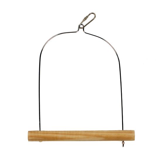 Duvo Plus Wooden Bird Swing - Дървена кацалка за клетки на птици 24х17.5х1.5 см.