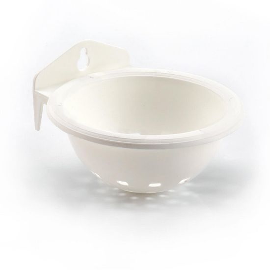 Duvo Plus - Пластмасова бяла поставка за гнездо с кука, 11,5 х 5,5 см.