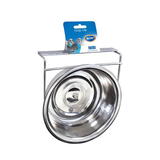 Duvo Plus Coop Cup With Screw - Метална купа/хранилка за птици с кука и винт за лесно закачане 9.5 см.