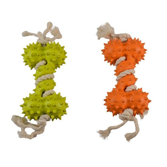 Duvo Plus Eko - Играчка за кучета за дъвчене и дърпане от естествена гума, бамбукови и оризови фибри, 27x8,5x5 см.