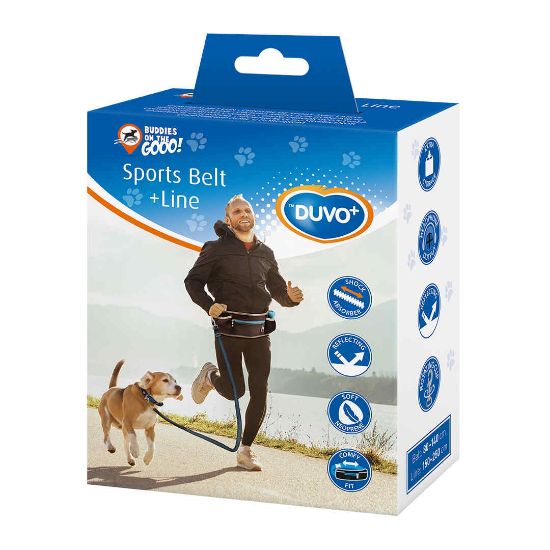 Duvo Plus Jogging belt with leash - Колан с повод за кучета за спорт, 140x4x13 см.