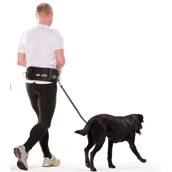 Duvo Plus Sports Active Walker - Еластичен , светлоотразителен колан с повод за спорт 110 см. черен