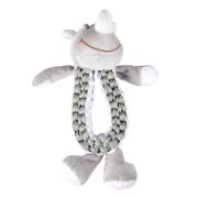 Duvo Plus Zoo Friends - Плюшена играчка за кучета във форма на носорог ринг, 32Х19Х10 см. 1