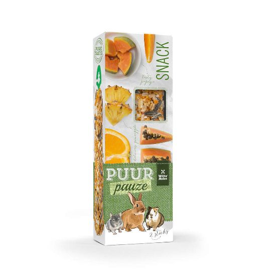 Witte Molen Puur pauze sticks orange & papaya - Премиум допълнителна храна за гризачи крекери с портокал и папая 110 гр.