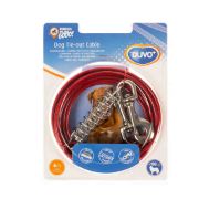 Duvo Plus - Червено метално въже за кучета с пружина, 6 метра 2