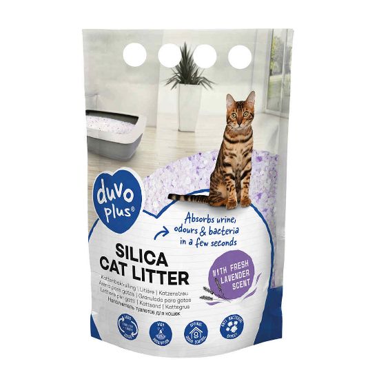 Duvo Plus Cat litter Premium Silica Lavender - Премиум силиконова тоалетна за котки с аромат на лавандула 5л.