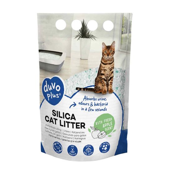 Duvo Plus Cat litter Premium Silica - Премиум силиконова тоалетна за котки с аромат на ябълка 5л.