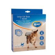 Duvo Plus CAT DOOR + TUNNEL - Вратичка за котки с тунел ,19x19,7 см. бяла 3