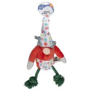 Duvo Plus - Коледна играчка за кучета във фора на леприкон с въже, 21,5 см. 2