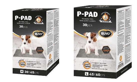 Duvo Plus P-PAD Carbon Medium - Високо абсорбиращ памперс подложка за кучета ,30/45 см - 30 броя