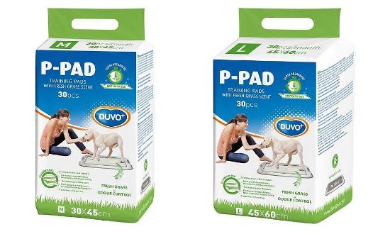 Duvo Plus P-PAD Fresh Grass Medium - Високо абсорбиращи памперс подложки за кучета, 30/45 см. - 30 броя