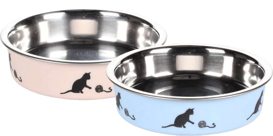 Flamingo Bella Cat Bowl - Метална купа за храна и вода за котки, синя, 160 мл./10 см.