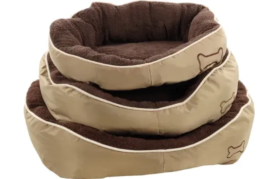 Flamingo Bed M - Меко легло за кучета и котки, 63 х 60 х 20см.- кафяво