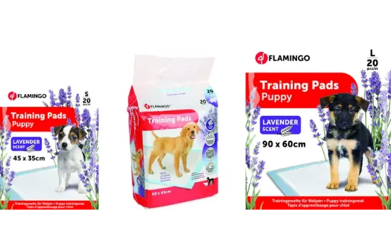 Flamingo Training Mat Small - Памперс подложка за кучета с аромат на лавандула, 45/35 см- 20 броя