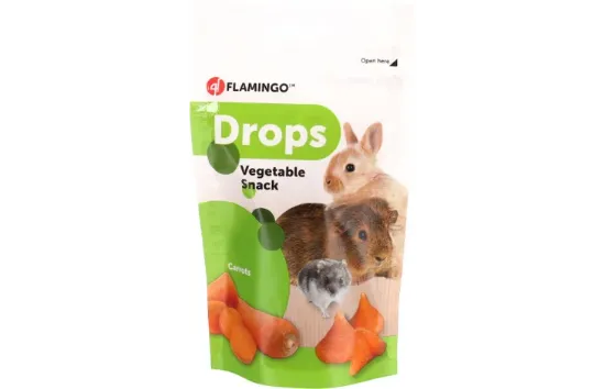 Flamingo Snacks Drops Carrot - Снакс за гризачи с морков, 75 гр.
