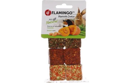 Flamingo - Зеленчукови бисквити за гризачи и зайци, 100 гр.