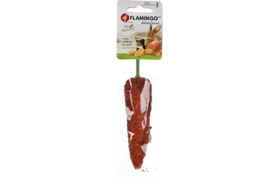 Flamingo Snacks Nibble carrot - Лакомство за гризачи, поддържа зъбите къси и здрави, с моркови, 60 гр.