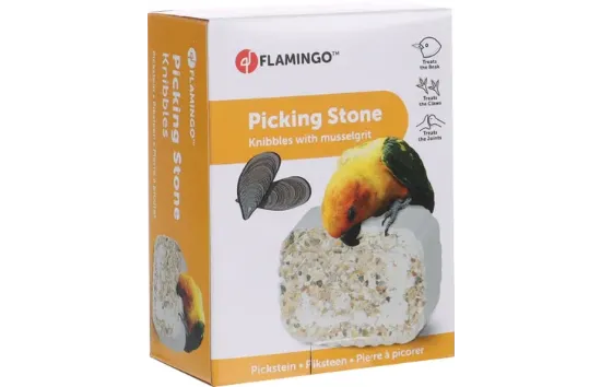 Flamingo Mineral Stone - Минерален камък за папагали с мидена черупка, 210 гр.