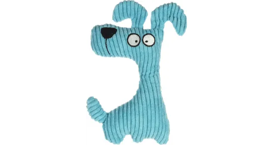 Flamingo Toy Pebbles Dog Blue - Играчка за кучета от рипсено кадифе, 14.5 см L X 4.5 см W X 23 см H