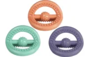 Flamingo Tri ring rubber - Дентална играчка за кучета за дъвчене, масажираща венците , 11/14.5 см./три цвята 1