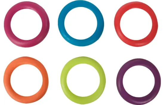 Flamingo rubber ring - Кучешка играчка - гумен кръг за дърпане и дъвчене, 15 см,/ различни цветове