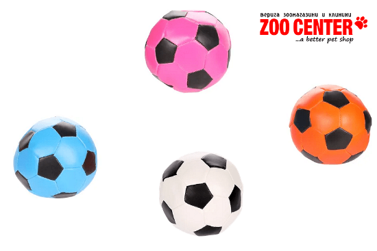 Flamingo Ball Neon - Кучешка играчка - футболна топка, 10 см./оранжева, синя, розова, 1 брой