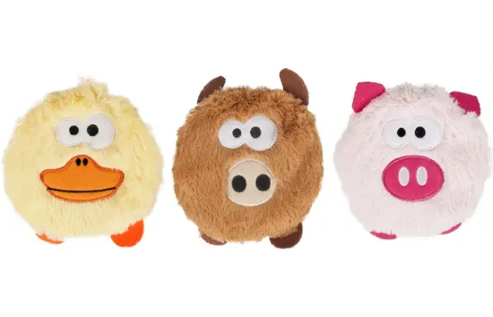 Flamingo Dog toy - Плюшена играчка за кучета във форма на крава/пате/прасе, 13 см./1 брой