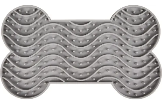 Flamingo Lick Pad Yummee Silicone Bone S - Подложка за поставяне на лакомство и близане Licky mat, под формата на кокалче, 15 см.