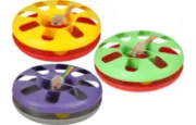 Flamingo cat toy - Играчка за котки, кръг (24см) с топка и мишка, различни цветове 1
