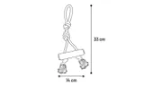 Flamingo Stick tug rope - Издръжлива играчка за кучета за дърпане и дъвчене от дърво и памучно въже, 33 см L X 14 см W X 3.5 см H - ∅ 3.5 см 3