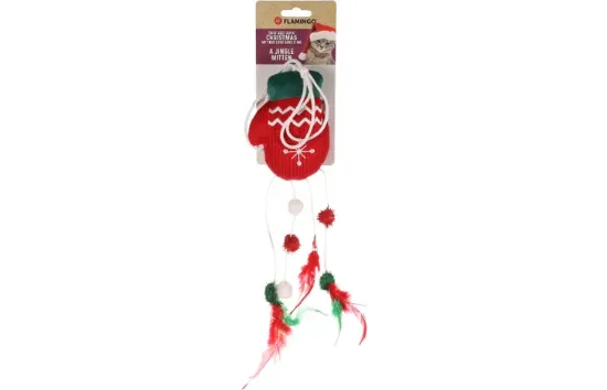 Flamingo - Коледна играчка за послушни котки - ръкавичка Mixxa 11,5 см.
