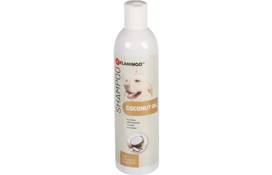 Flamingo Shampoo - Шампоан за кучета с кокосово масло за кадифена и копринена козина, 300 мл.