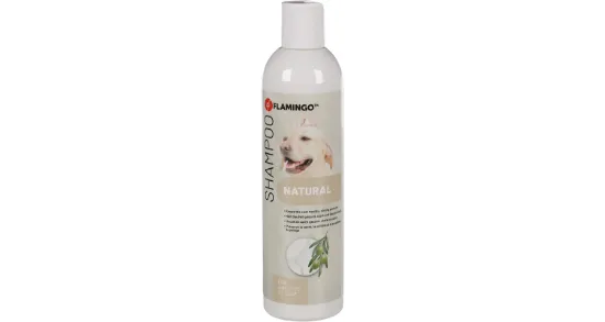 Flamingo Shampoo - Натурален шампоан за кучета, поддържащ и укрепващ козината, със зехтин за всеки тип козина, 1 литър