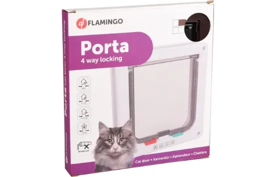 Flamingo Cat door - Вратичка за вграждане за котки, 19.2/20 см. - кафява