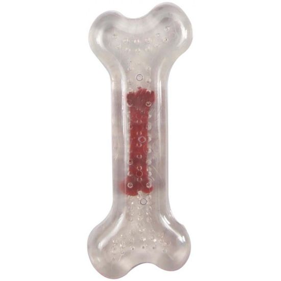 Flamingo tpr bone - Играчка за кучета с аромат на говеждо, 12 см.