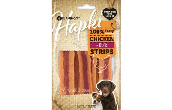 Flamingo chick'n Duck Snack - Лакомство за кучета - снакс с вкусно пилешко и патешко месо, 85 гр