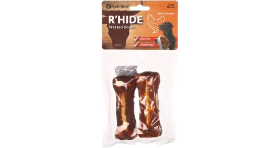 Flamingo Pressed Bone S - Лакомство за кучета, пресован кокал с пилешко месо, 10 см