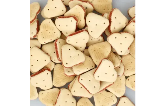 Flamingo Biscuits Crunch - Лакомство/ награди за кучета, вкусни хапки във форма на сърце, 500 гр