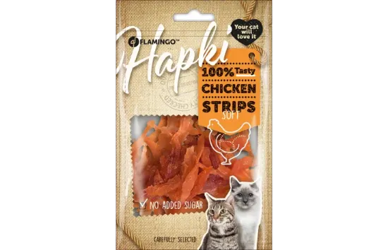 Flamingo Chick`n Snack Soft Strips - Вкусно лакомство за котки, меки ленти с пилешко месо и морски дарове, 85 гр.