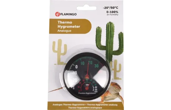 Flamingo Thermometer and Hygrometer - Аналогов термометър и хигрометър за терариуми