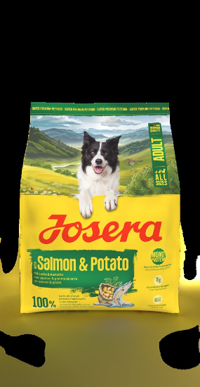 Josera Lachs & Kartoffel – суха храна със сьомга и картофи за израснали кучета с чувствителна кожа и стомах, 0.9 кг