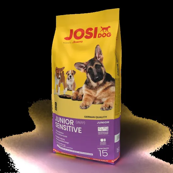 Josera JosiDog Junior Sensitive - Пълноценна храна за чувствителни млади кучета на възраст от осем седмици с пилешко месо, 15 кг.