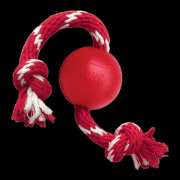 KONG Ball with Rope - Издръжлива и забавна играчка за кучета, топка с въже за дърпане и ръбане 2