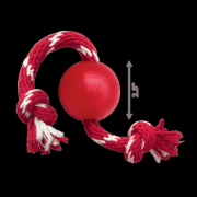 KONG Ball with Rope - Издръжлива и забавна играчка за кучета, топка с въже за дърпане и ръбане 4