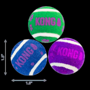 Kong Cat Tennis Balls - Тенис топки със звънче за котки 3 броя 4