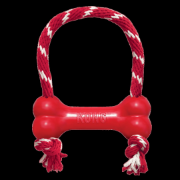 KONG GOODIE BONE with rope M- Гумен кокал с въже за кучета, 18.42 см. 2