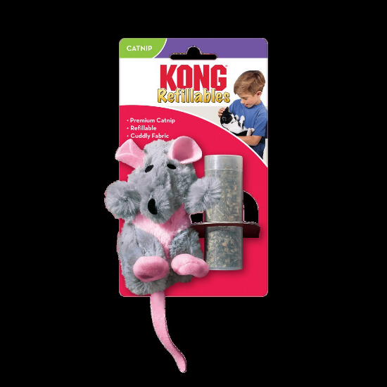Kong Cat toy rat - Плюшена играчка за котки във форма на мишка с включена коча билка за стимулиране на играта