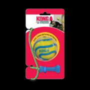 KONG Wavz Bunjiball Medium - Интерактивна играчка за кучета за дърпане и дъвчене с въже и топка 3