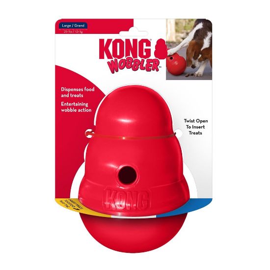 Kong Wobbler Large - Кучешка играчка за дъвчене с вътрешно пространство за лакомства 18 см.