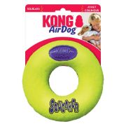 Kong Air Squeaker Donut Large- Забавна кучешка играчка с пискюл -гумена поничка за дъвчене , 16 см. 1